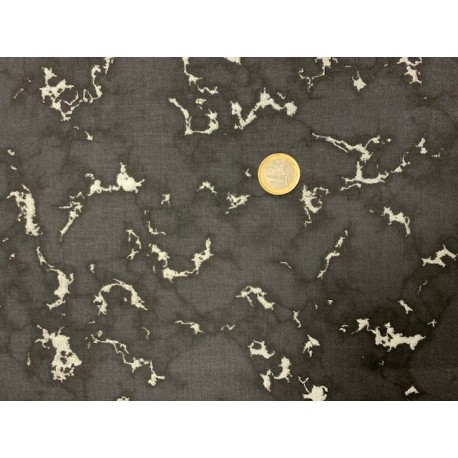 Tissu japonais kaufmann « wishwell » marbre noir argenté 