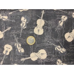 Tissu STOFF "My Composition" Stoff Instruments fond noir vintage