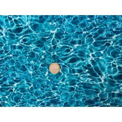 Tissu  Quilter Treasure OPEN AIR Pool Water Bleu profond 
