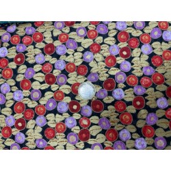 Tissu japonais Kaufman Collection Gustav Klimt rouge violet doré