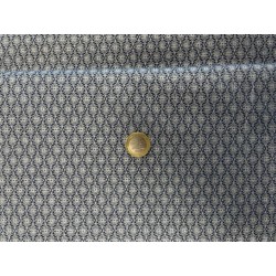 Tissu japonais kaufman Collection Imperiale Argent sur font bleu foncé
