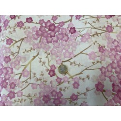 Tissu japonais kaufman Collection Imperiale sakura rose/violet