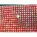 Tissus Moda collection Meraki fond rouge vermillon partiné motifs points blancs