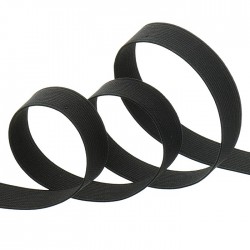 elastique cotelé noir 25 mm